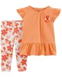 Carter's Set 2 piese Tricou si pantaloni Floricele