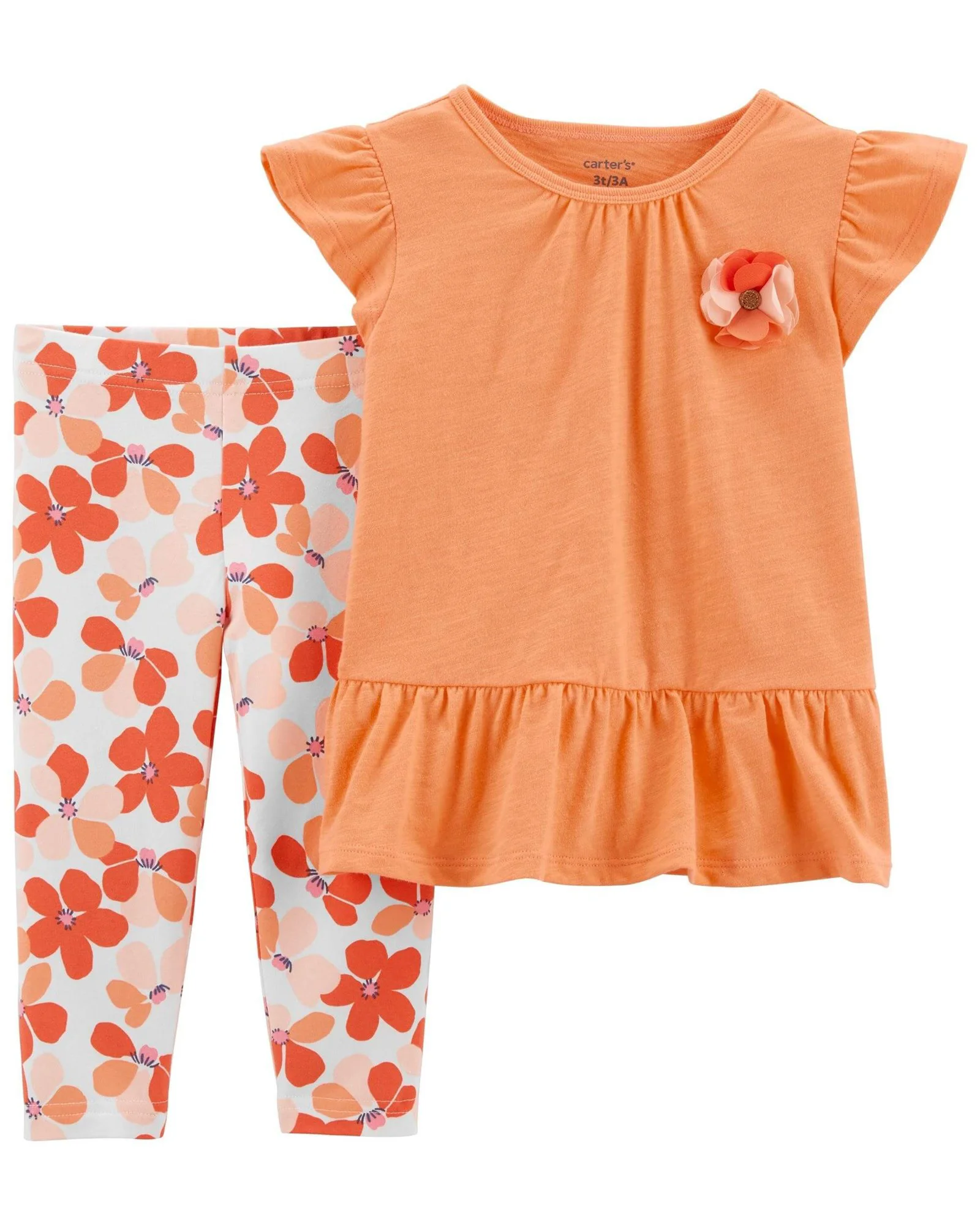 Carter's Set 2 piese Tricou si pantaloni Floricele foto