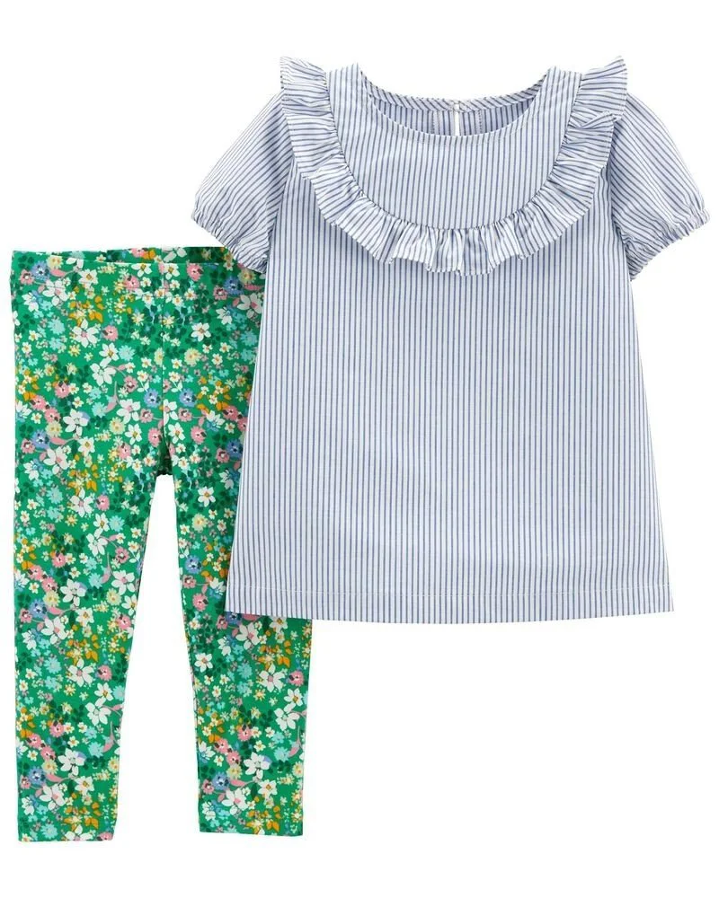 Carter's Set 2 piese Tricou si pantaloni Flori foto