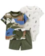 Carter's Set 3 piese Body, tricou si pantaloni scurti Dinozauri