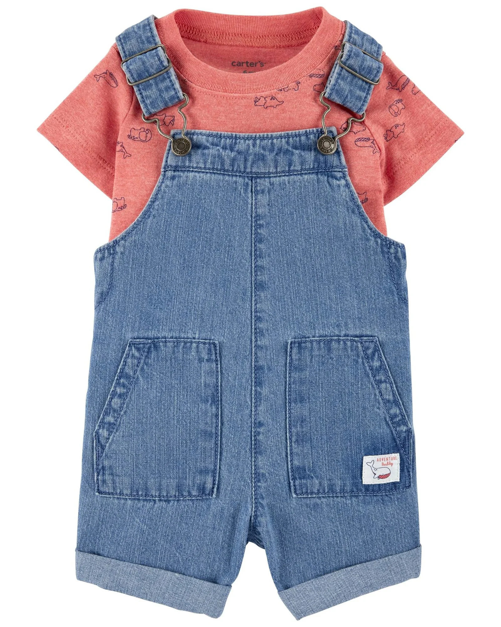 Carter's Set 2 piese Tricou si salopeta Animale foto