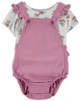 Carter's Set 2 piese Tricou si salopeta tip body Flori foto