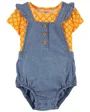 Carter's Set 2 piese Tricou si salopeta tip body portocaliu foto