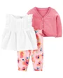 Carter's Set 3 piese Rochita, cardigan si pantaloni Flori foto