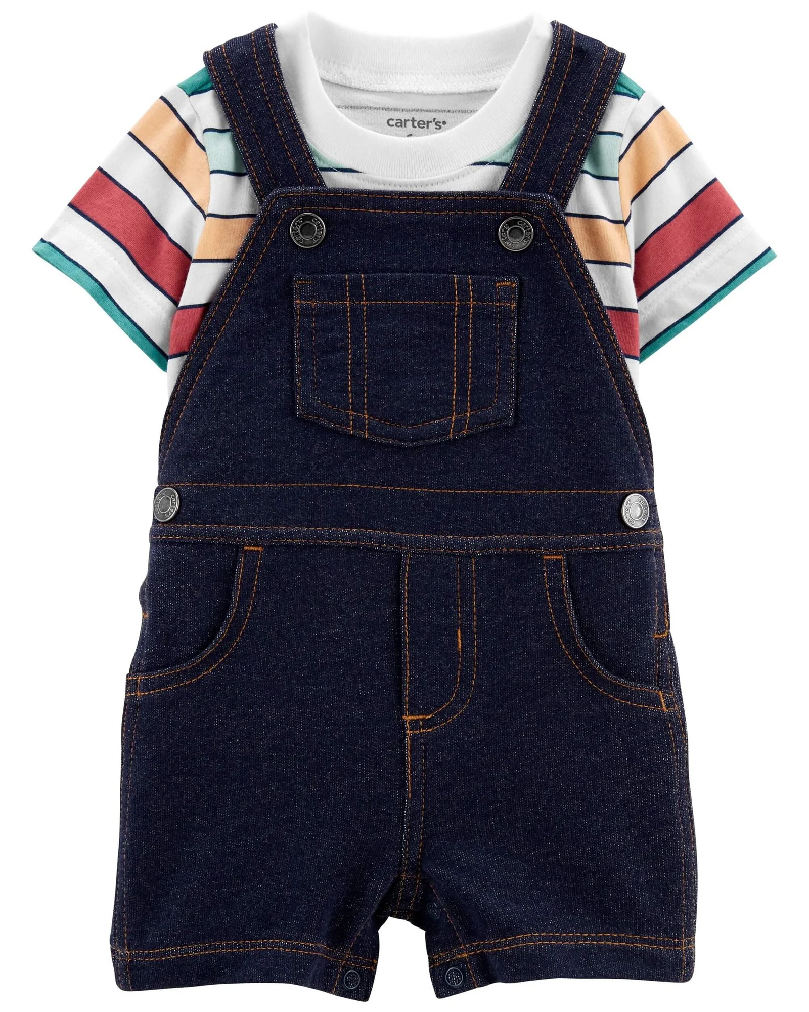 Carter's Set 2 piese Tricou si salopeta denim foto