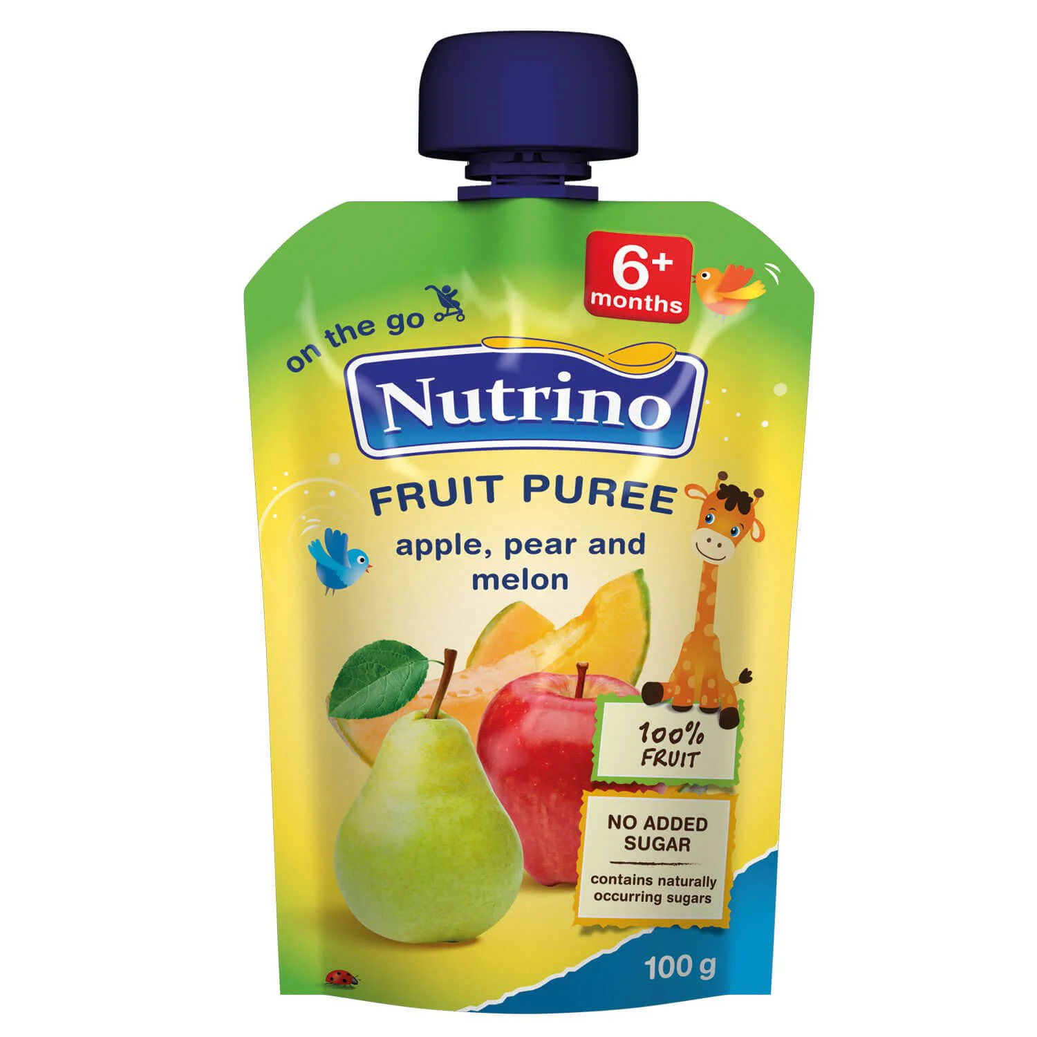 Пюре Nutrino из яблок, груш и дыни (6+ мес.), 100 г