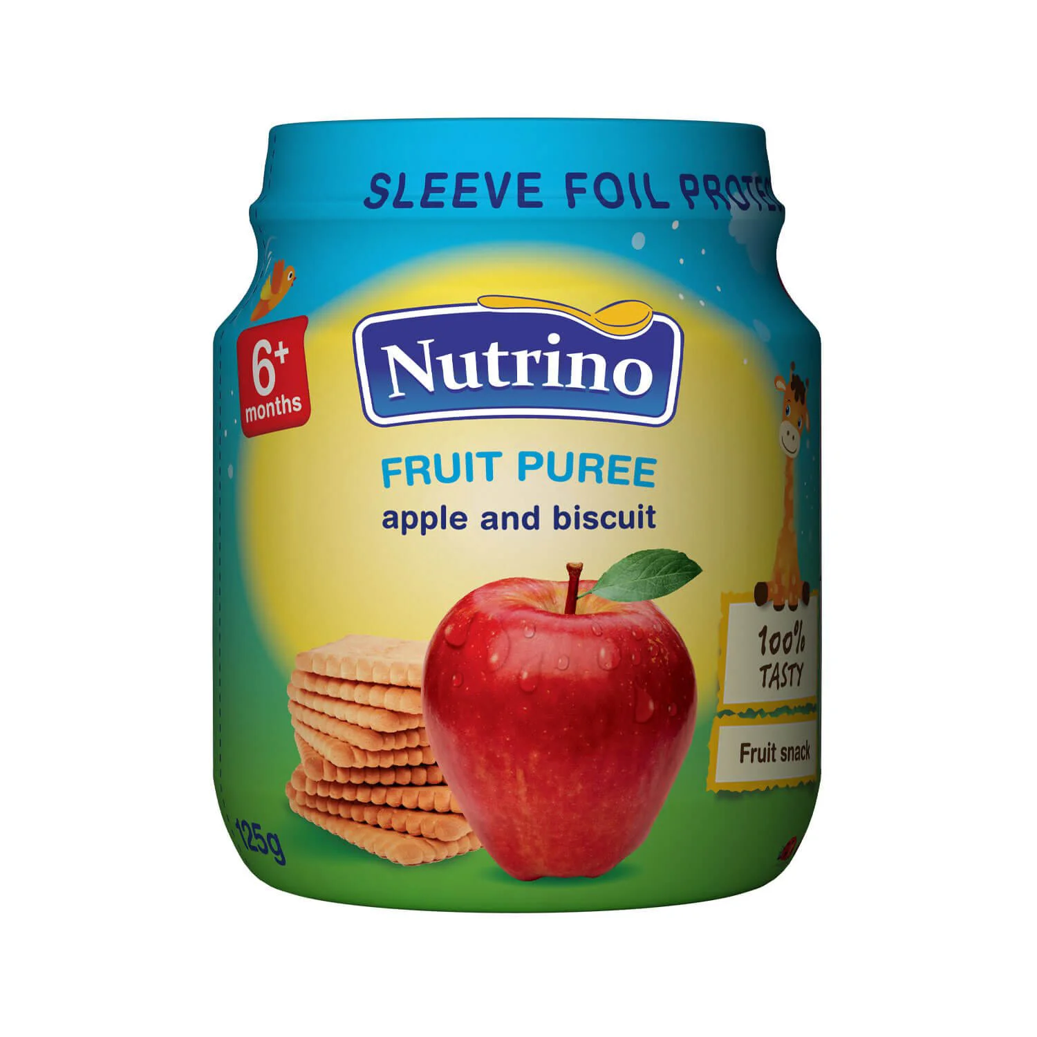 Piure Nutrino din mere cu biscuiti (6+ luni), 125 g