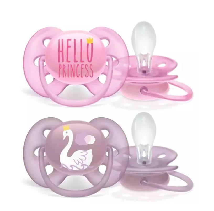 Suzete ortodontice Philips AVENT Ultra Soft Girl (6-18 luni), 2 buc. foto