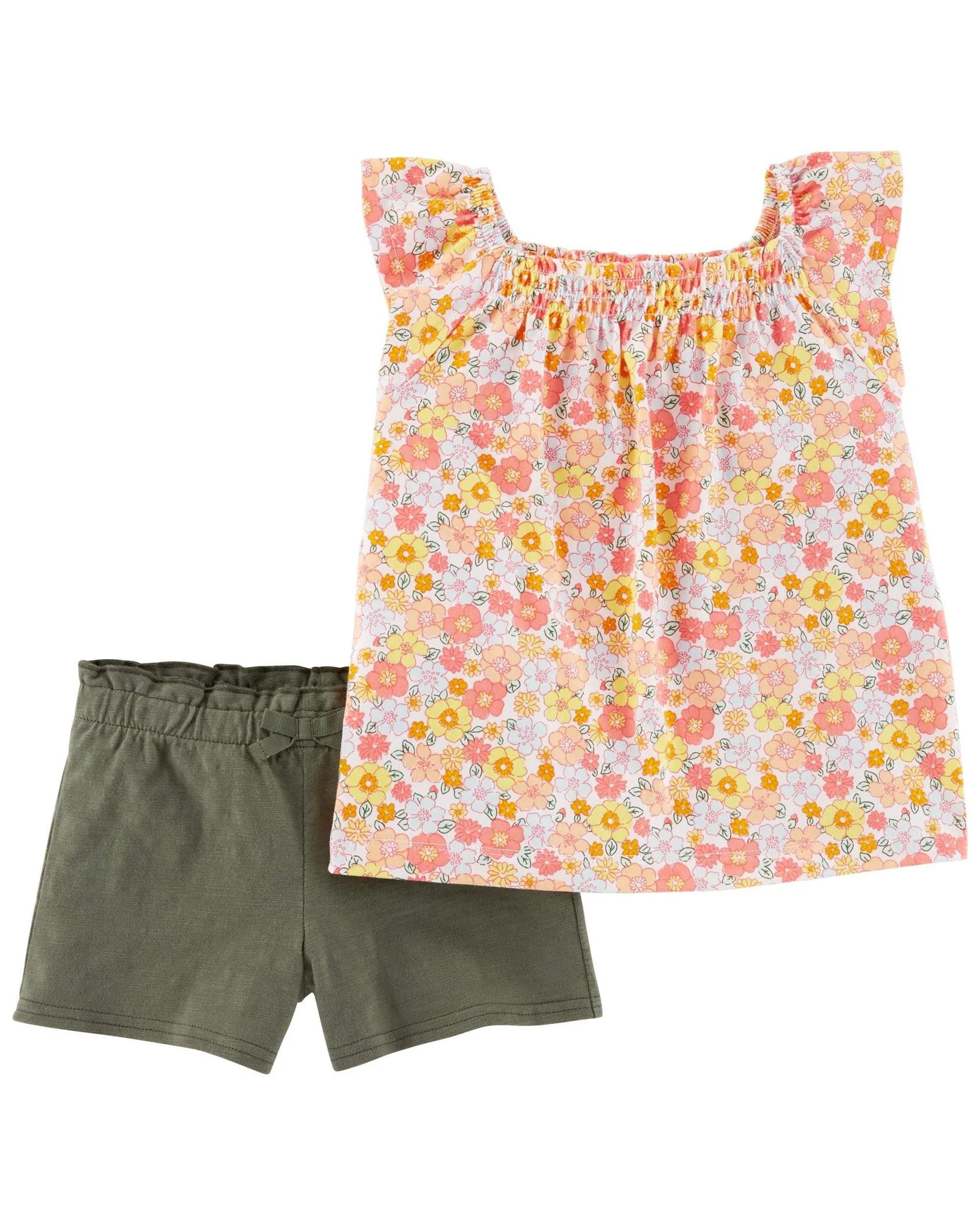 Carter's Set 2 piese Top si pantaloni scurti Flori foto