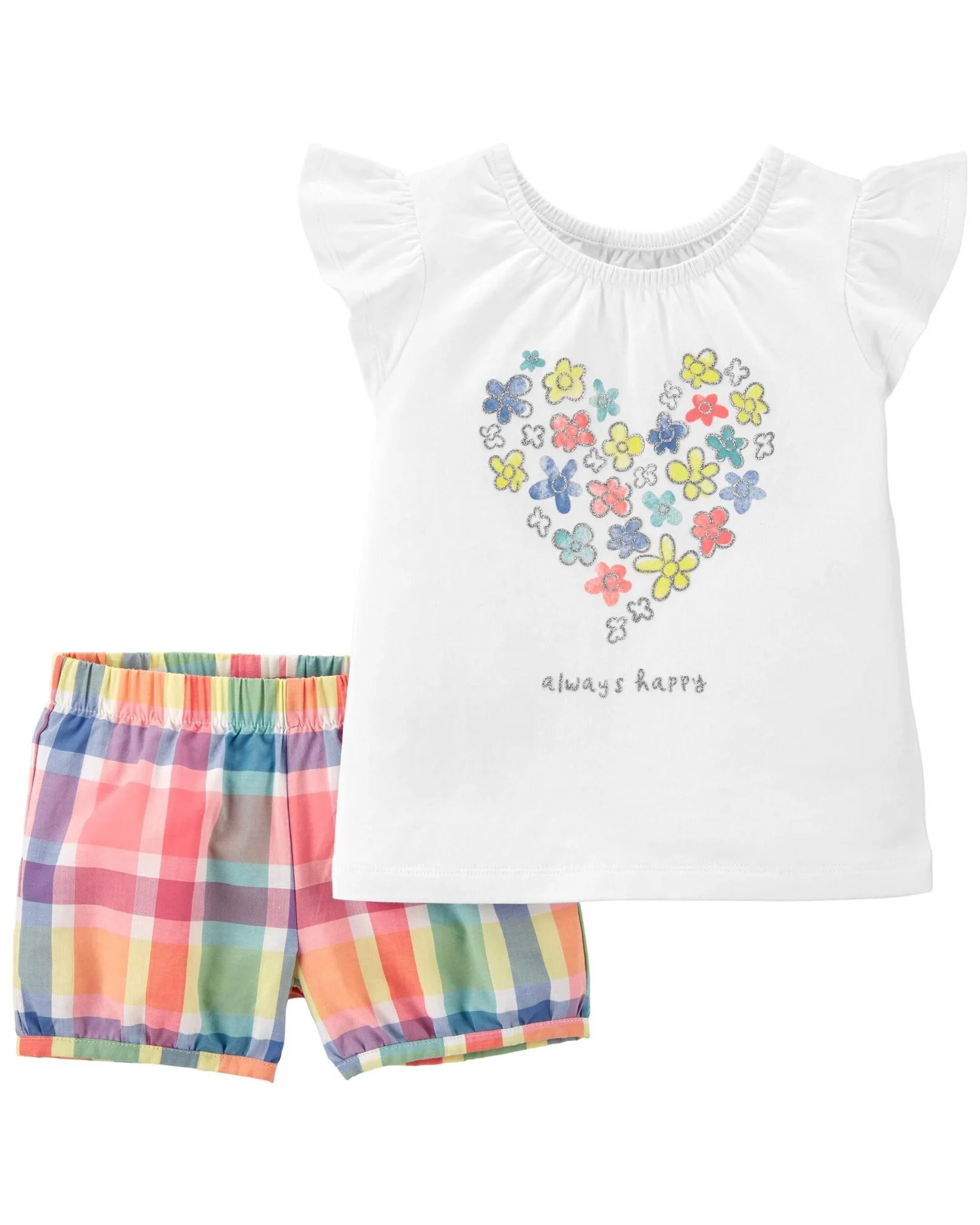 Carter's Set 2 piese Tricou si pantaloni scurti Inimioara