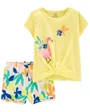 Carter's Set 2 piese Tricou si pantaloni scurti Flamingo