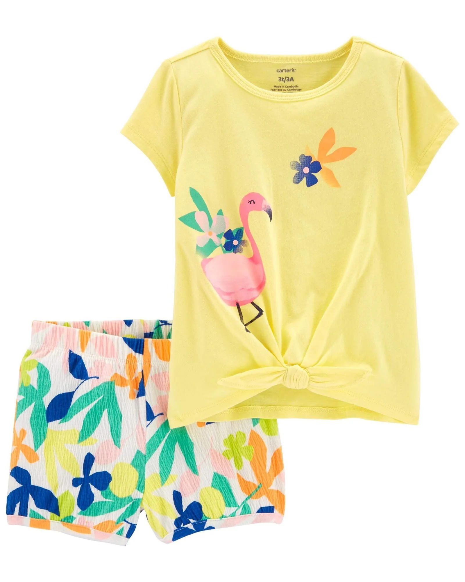 Carter's Set 2 piese Tricou si pantaloni scurti Flamingo foto