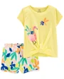 Carter's Set 2 piese Tricou si pantaloni scurti Flamingo foto