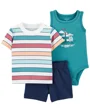Carter's Set 3 piese Body, tricou si pantaloni scurti Barcuta foto