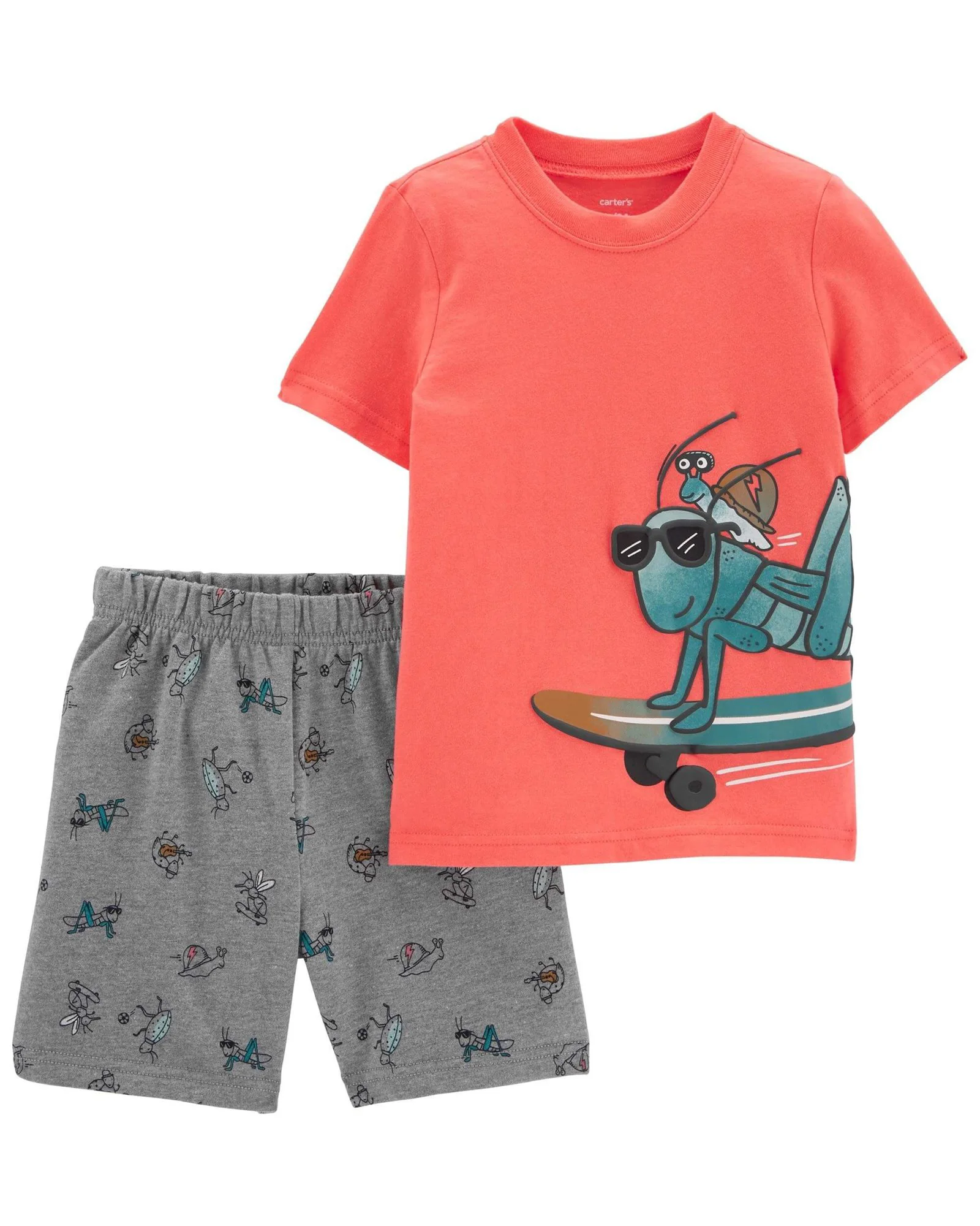 Carter's Set 2 piese Tricou si pantaloni scurti Insecte foto