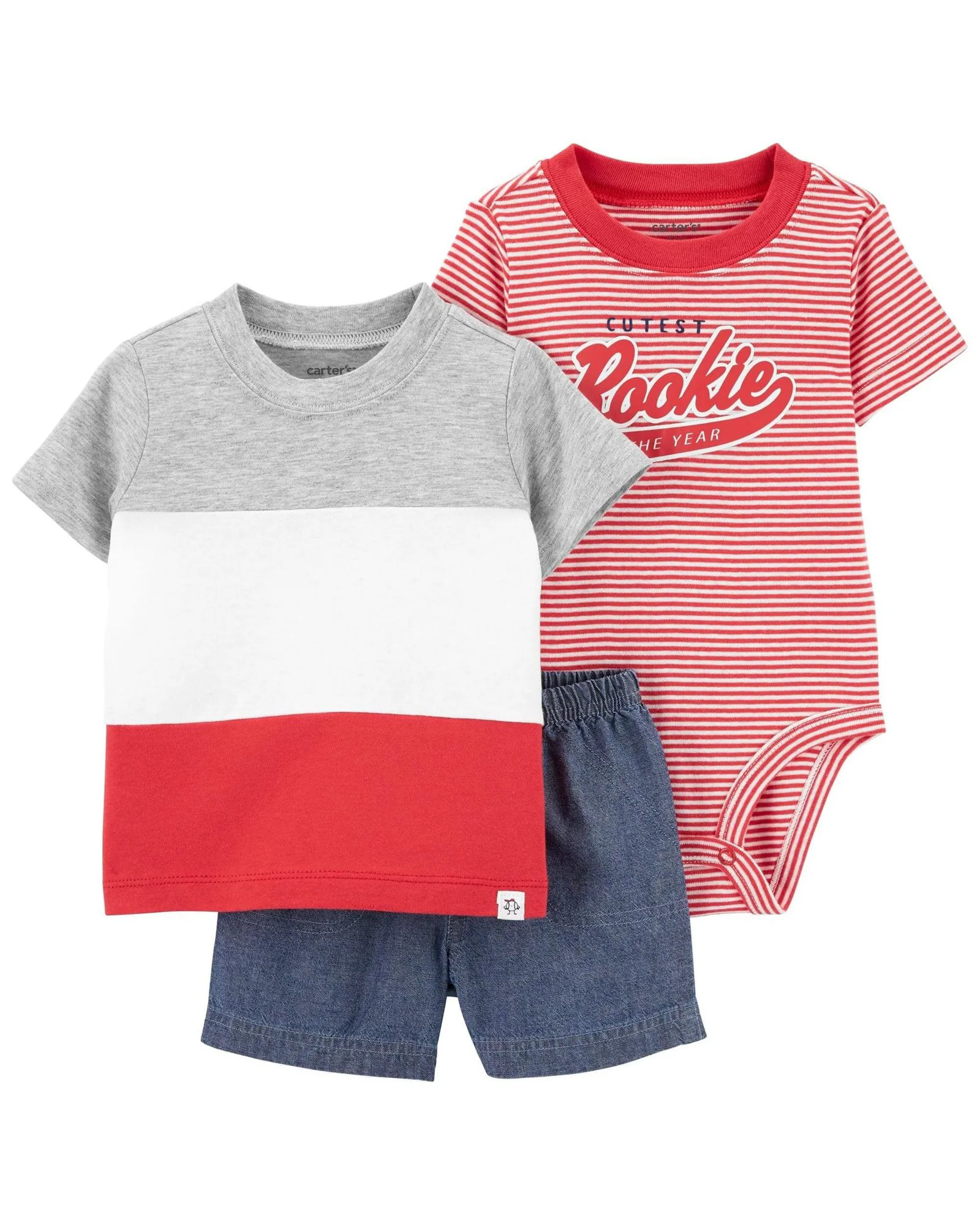Carter's Комплект 3 в 1 Боди, шорты и футболка
