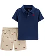 Carter's Set 2 piese Tricou si pantaloni scurti Masina de pompieri