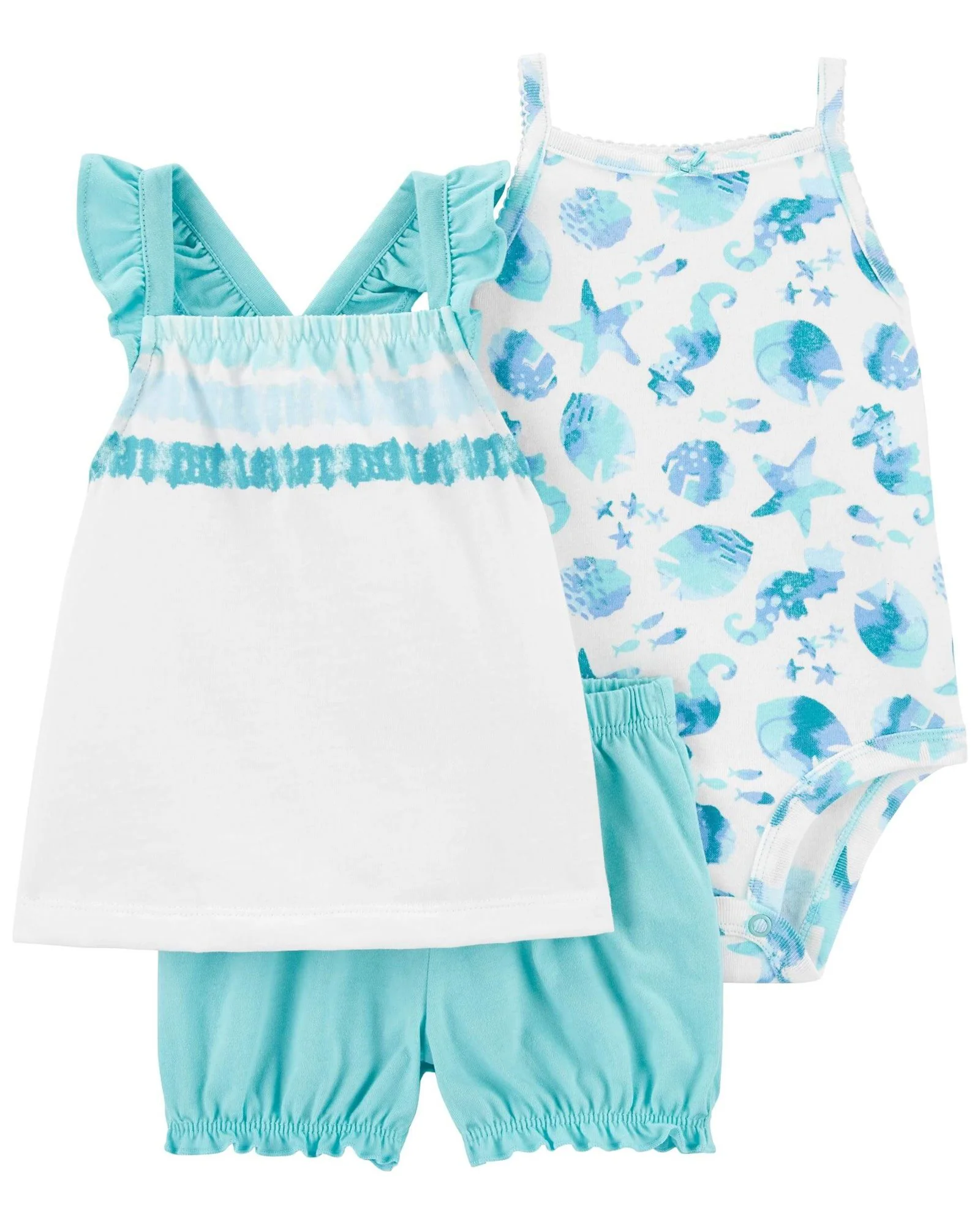 Carter's Set 3 piese Body, tricou si pantaloni scurti Scoici foto