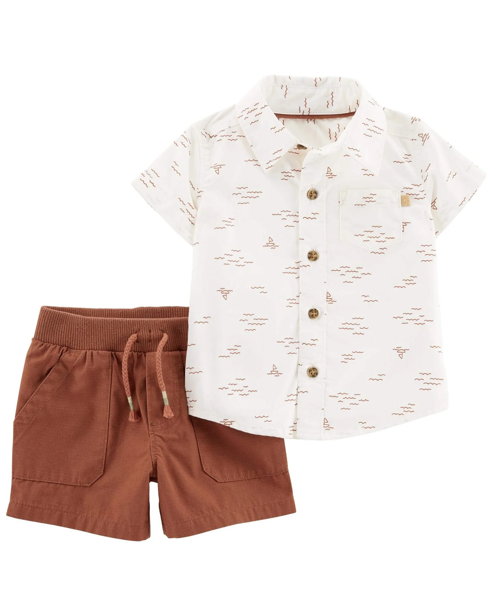 Carter's Set 2 piese Camasa si pantaloni scurti Barcute foto
