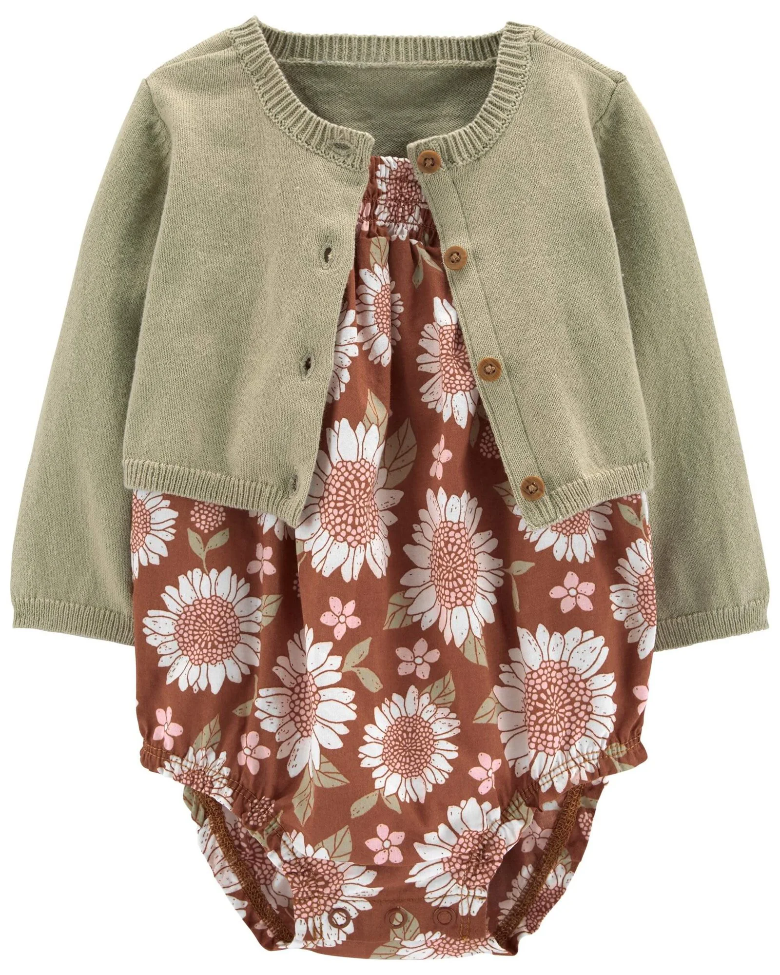 Carter's Set 2 piese Body si cardigan Flori foto