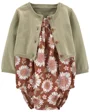 Carter's Set 2 piese Body si cardigan Flori foto