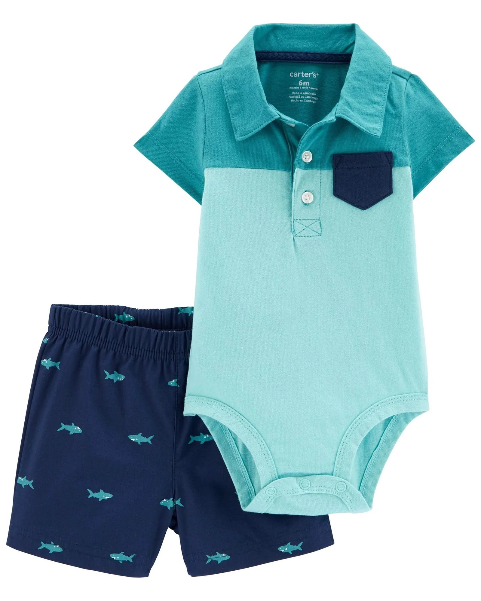 Carter's Set 2 piese Body si pantaloni scurti Rechin foto
