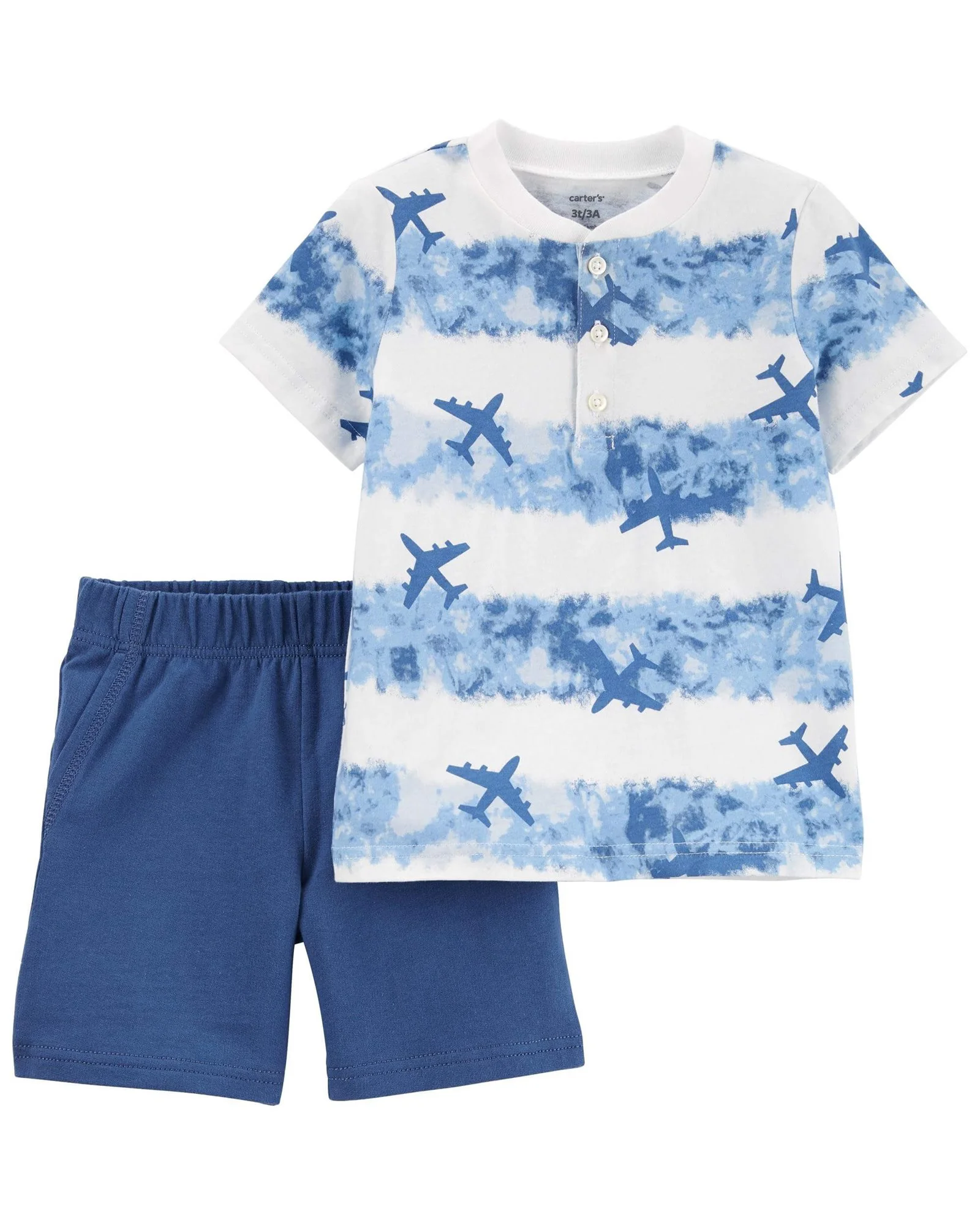 Carter's Set 2 piese Tricou si pantaloni scurti Avioane foto