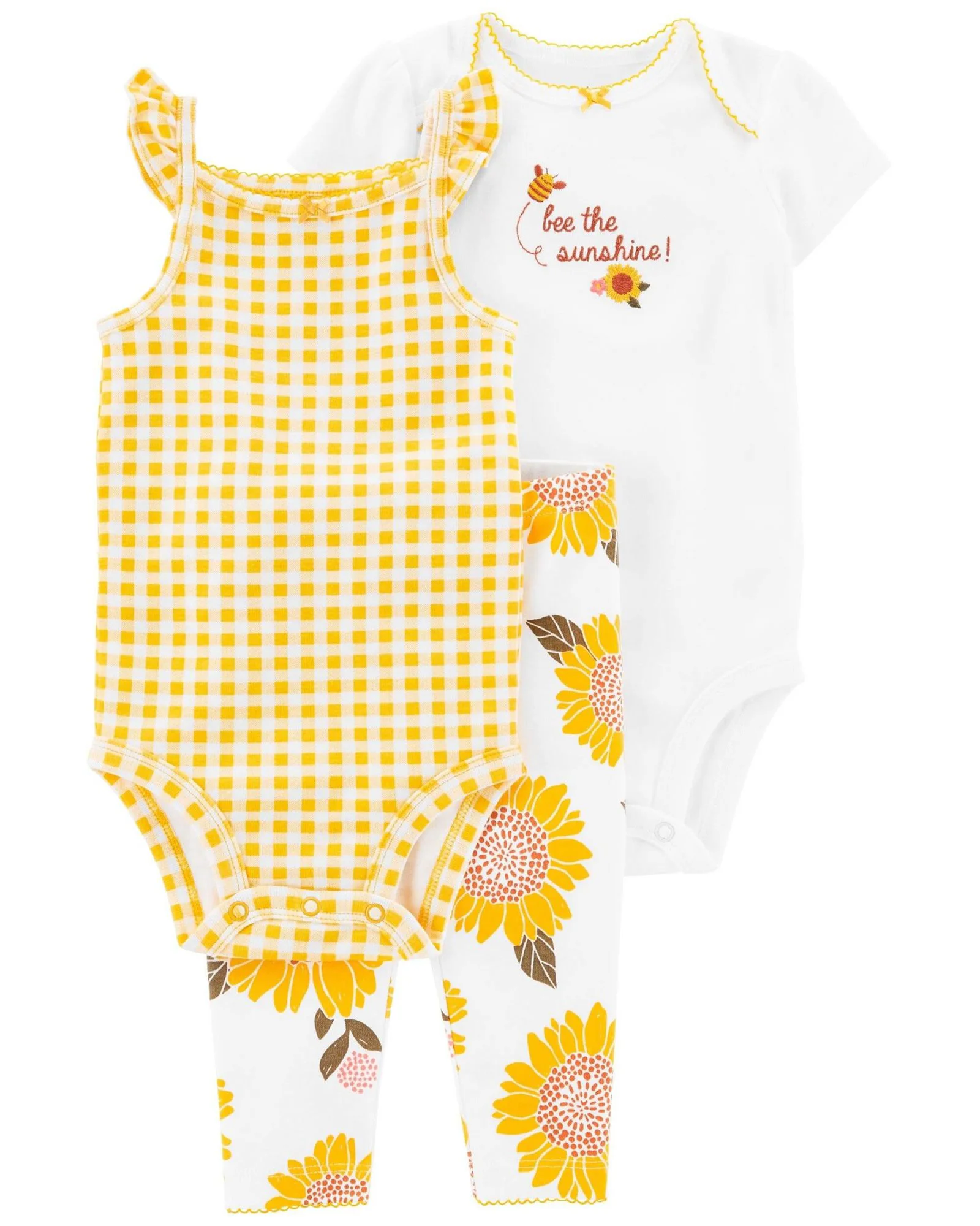 Carter's Set 3 piese Pantaloni si 2 body Floarea Soarelui foto