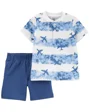 Carter's Set 2 piese Tricou si pantaloni scurti Avioane