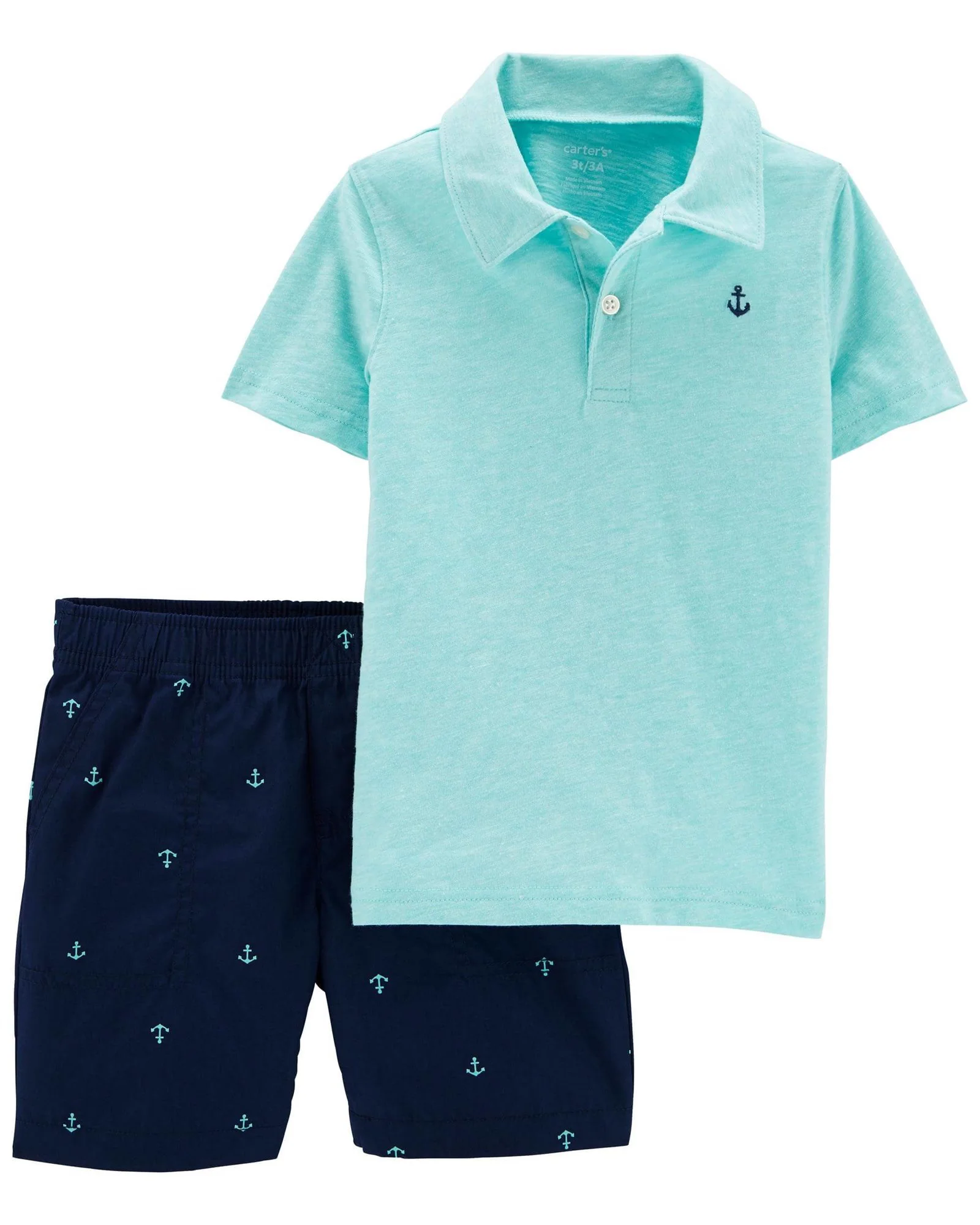 Carter's Set 2 piese Tricou si pantaloni scurti Ancora foto