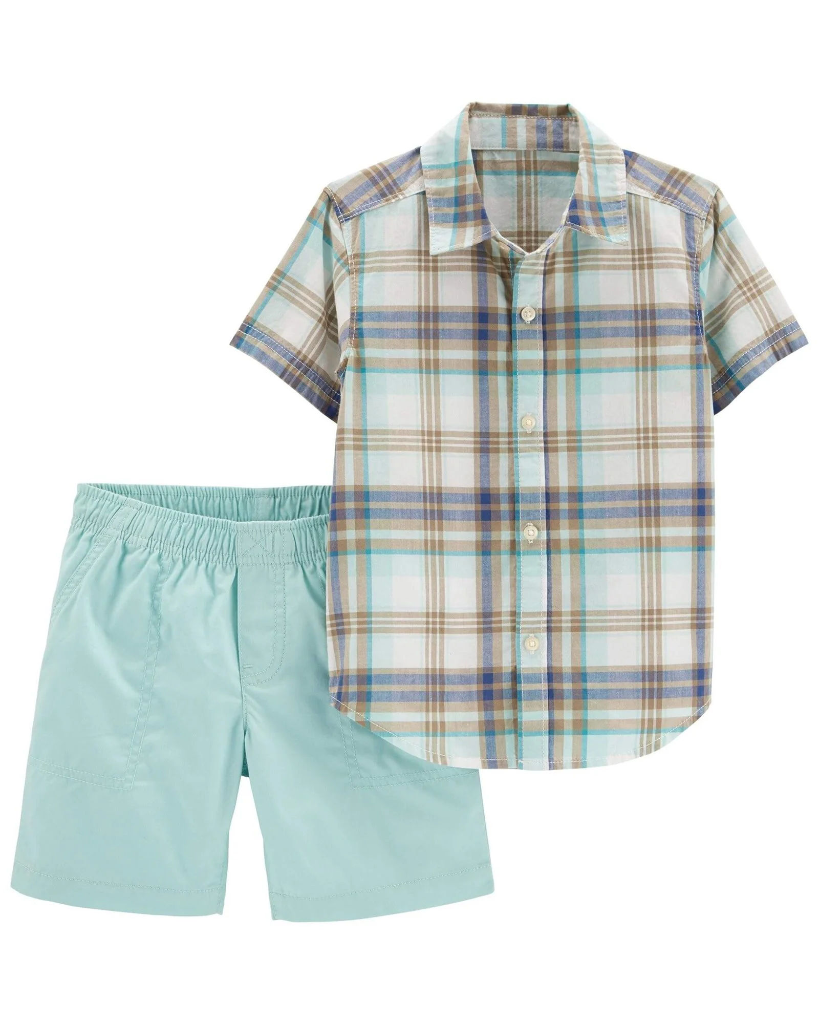 Carter's Set 2 piese Camasa si pantaloni scurti turcoaz foto