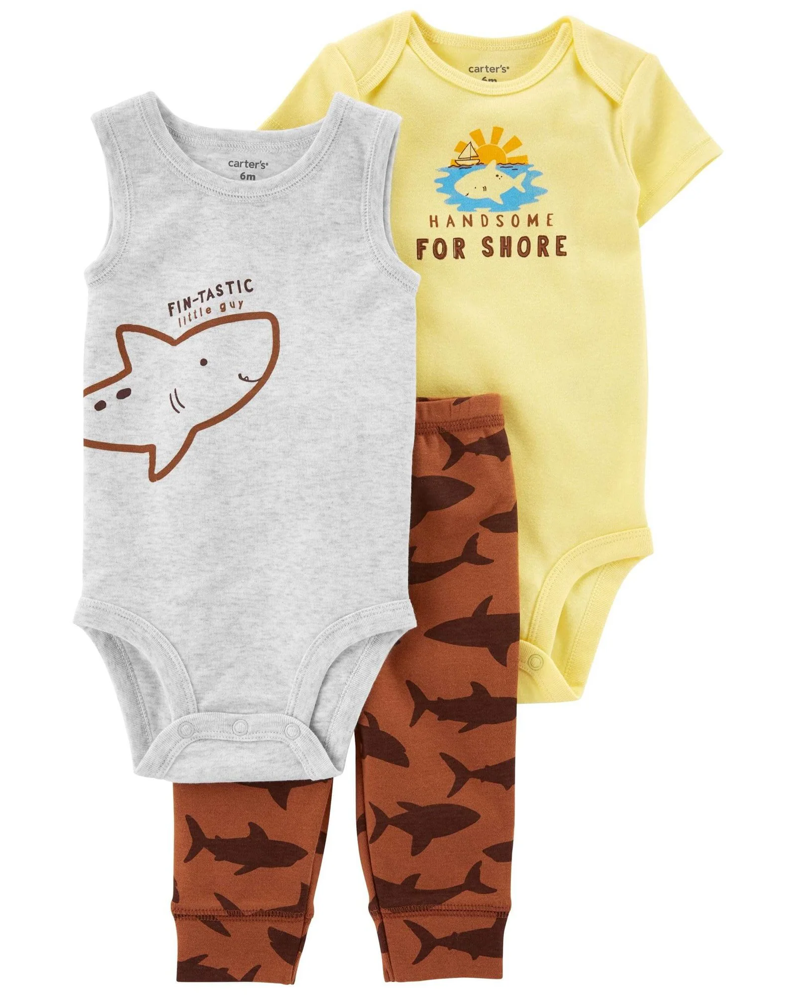 Carter's Set 3 piese Pantaloni si 2 body Rechin foto