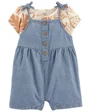 Carter's Set 2 piese Tricou si salopeta Tropical foto