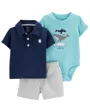 Carter's Set 3 piese Body, tricou si pantaloni scurti Balene foto