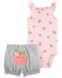 Carter's Set 2 piese Body si pantaloni scurti Piersici foto