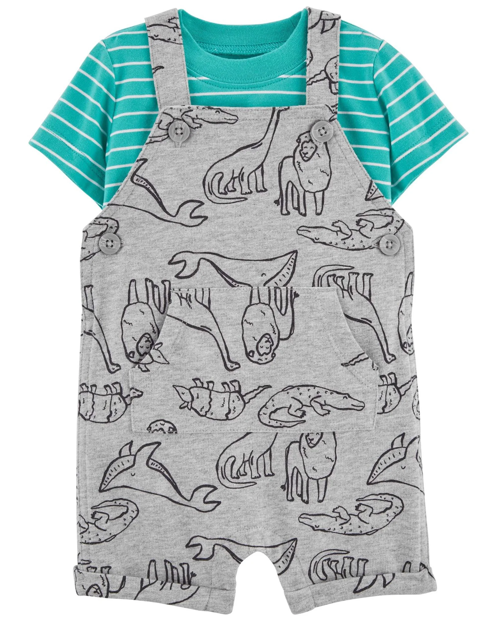 Carter's Set 2 piese Tricou si salopeta Dinozaur foto