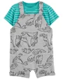 Carter's Set 2 piese Tricou si salopeta Dinozaur foto