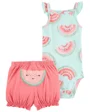 Carter's Set 2 piese Body si pantaloni scurti Pepene foto