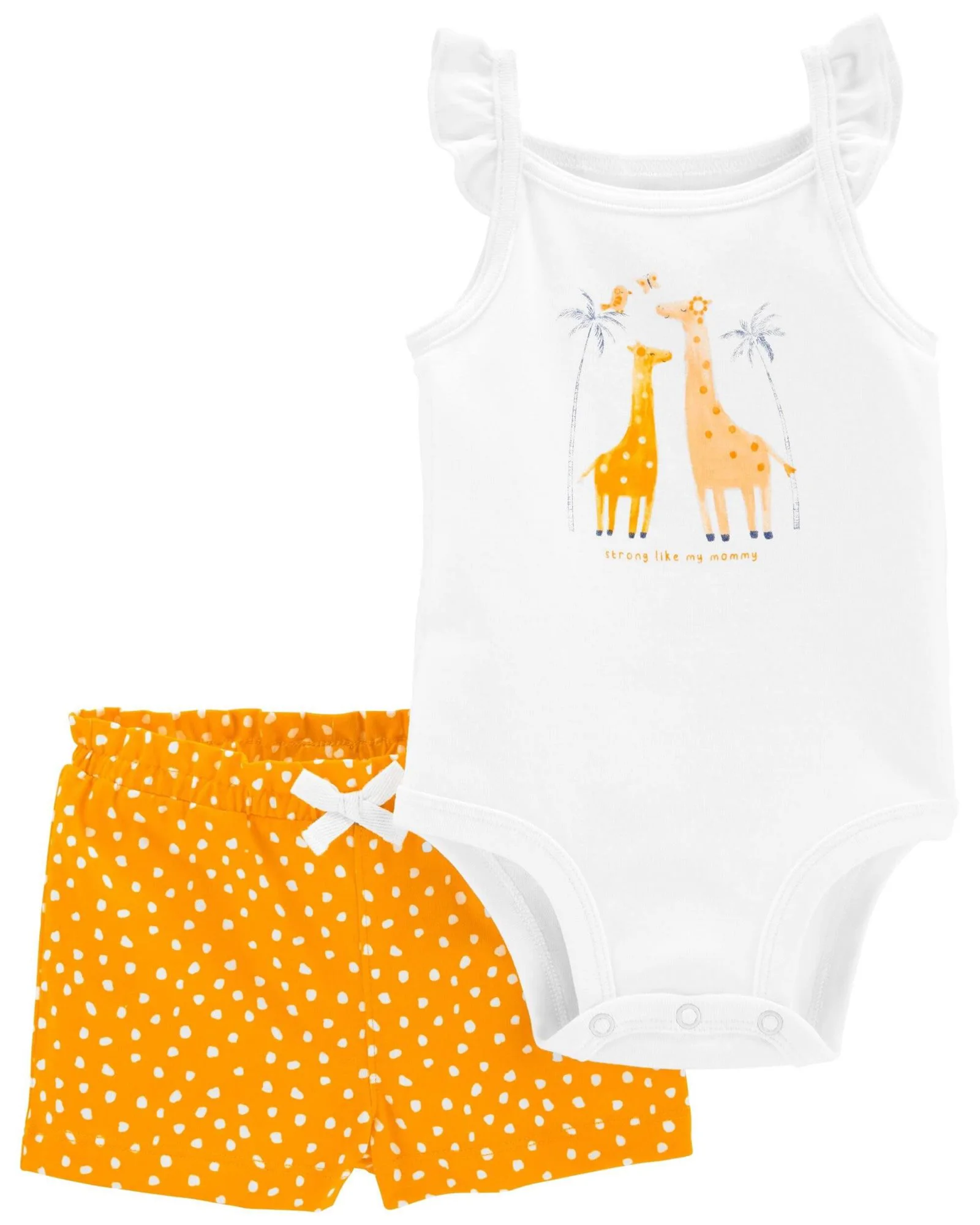 Carter's Set 2 piese Body si pantaloni scurti Girafa