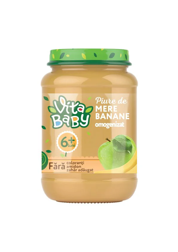 Piure de mere si banane Vita Baby (6+ luni), 180 g