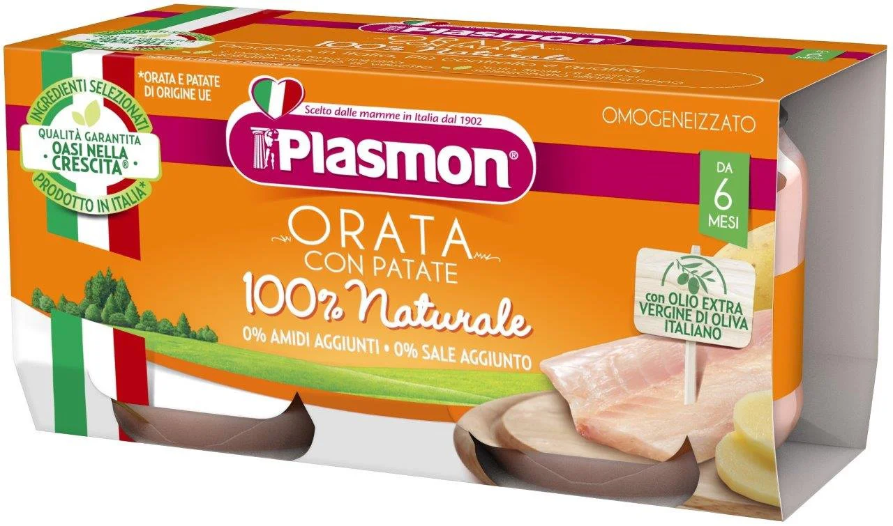 Piure Plasmon din dorada cu cartofi (6+ luni), 2x80 g