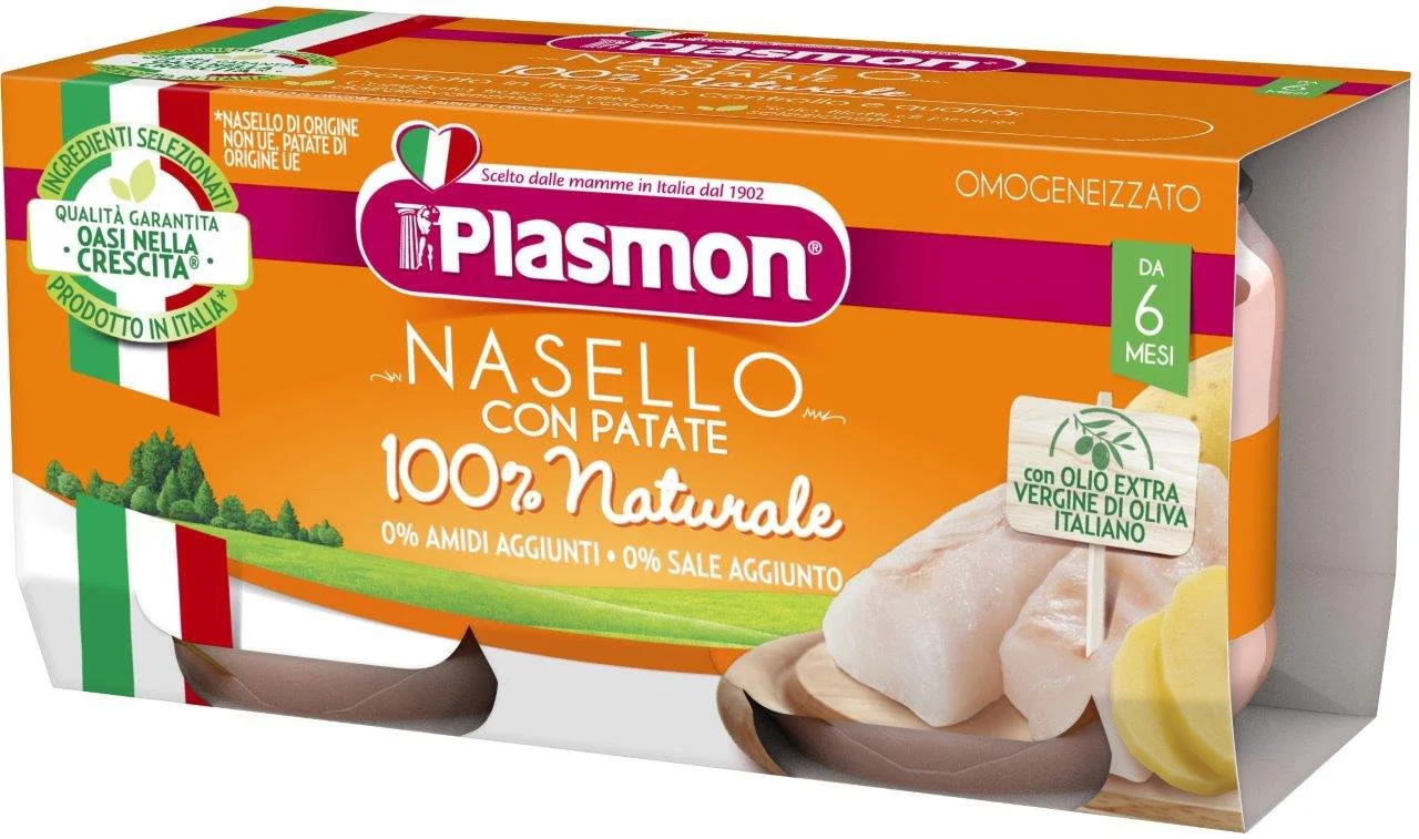 Piure Plasmon din merluciu cu cartofi (6+ luni), 2x80 g