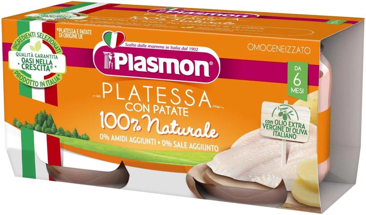 Пюре Plasmon из камбалы с картофелем (6+ мес), 2х80 г