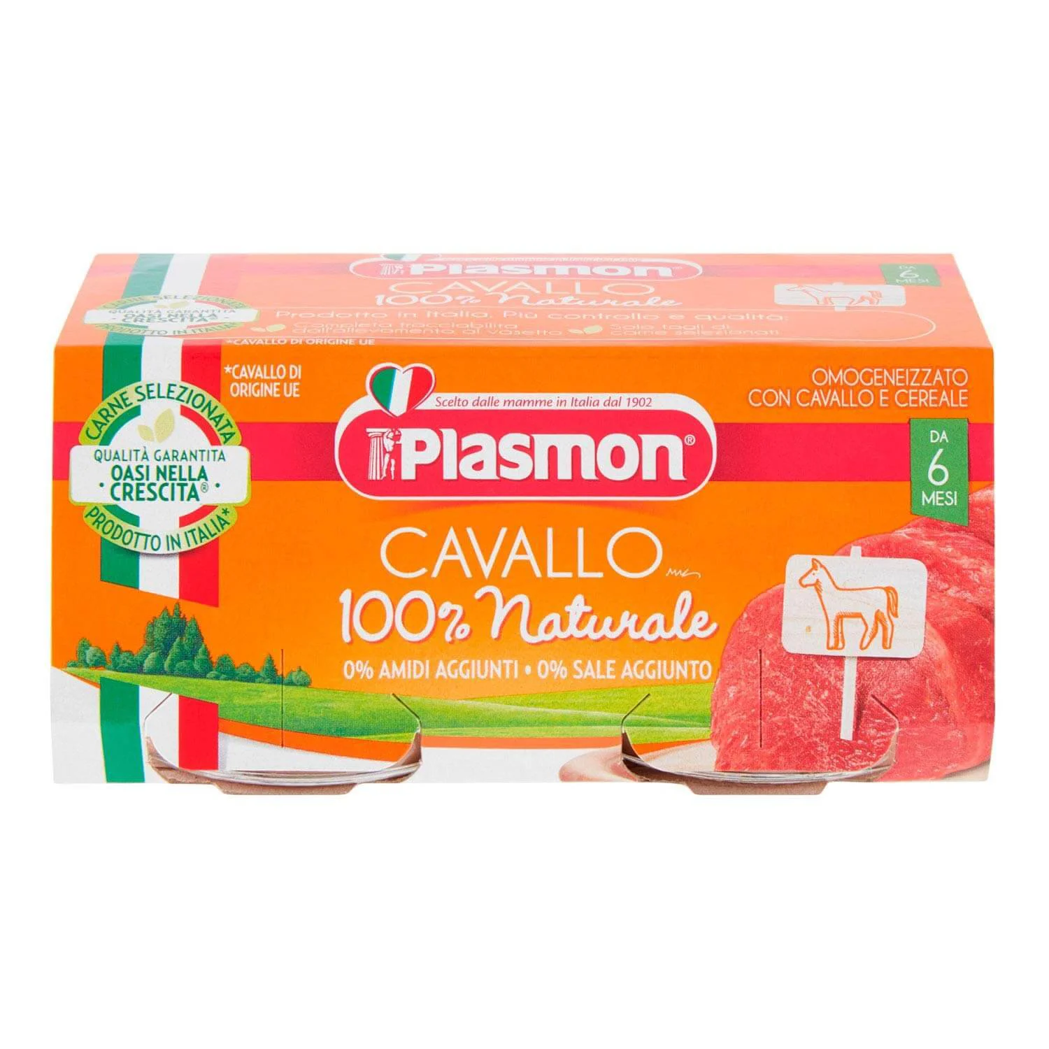 Piure Plasmon din carne de cal (6+ luni), 2x80 g