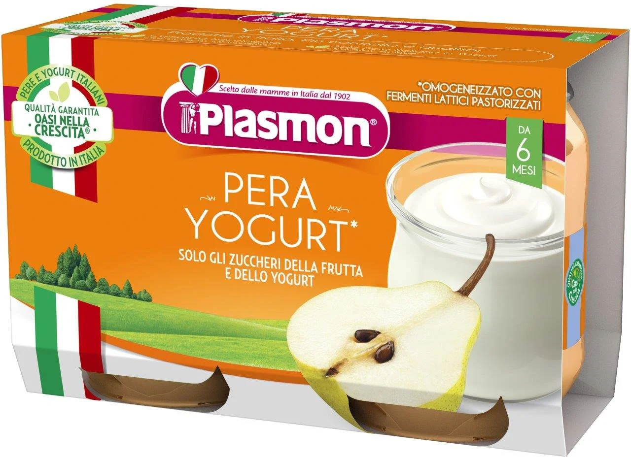 Piure Plasmon din pere cu iaurt (6+ luni), 2x120 g