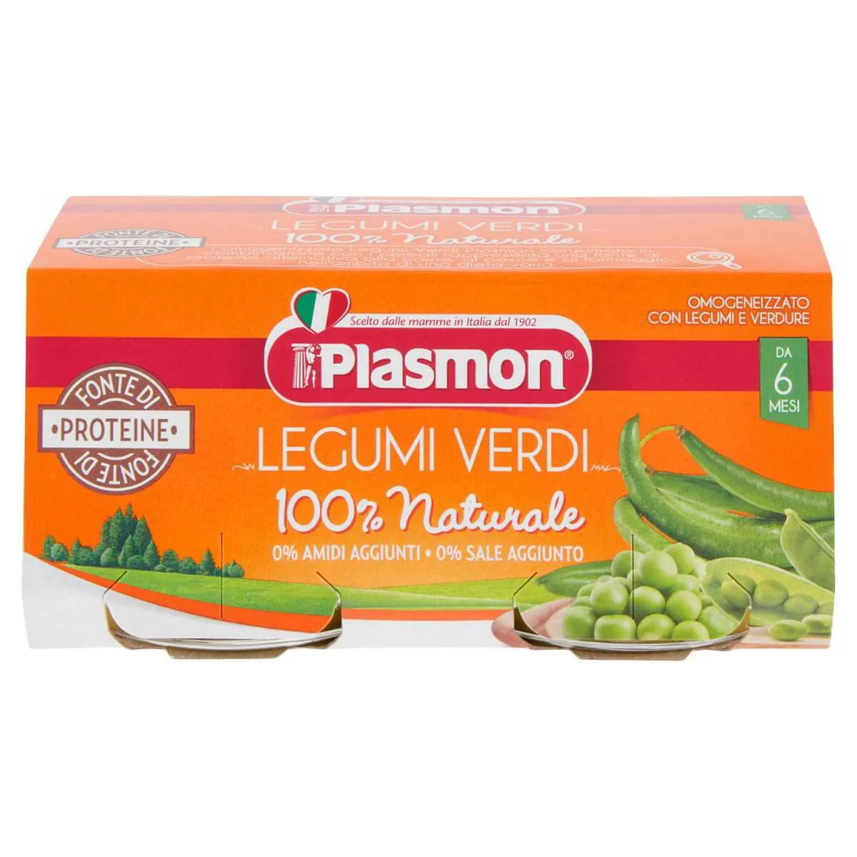 Piure Plasmon din legume verzi (6+ luni), 2x80 g