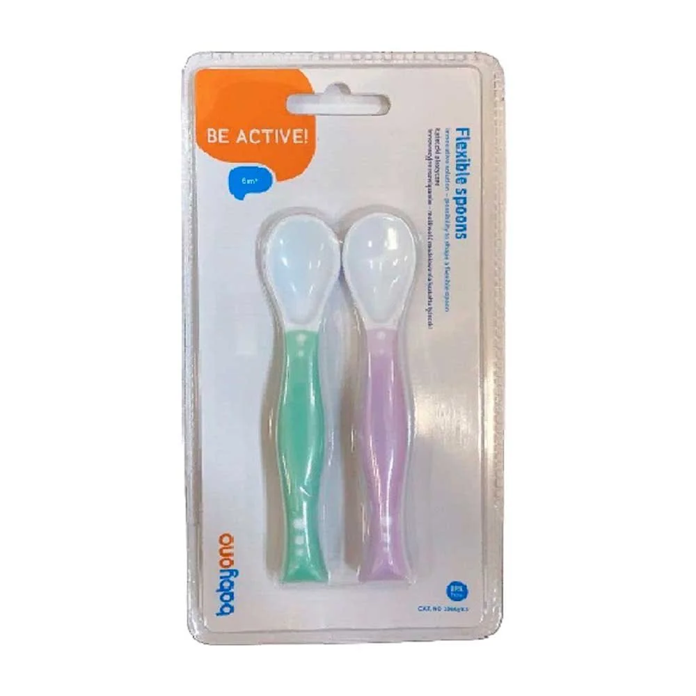 image for Ложечки пластичные с возможностью изменения формы BabyOno New фиолетовый, 2 шт foto