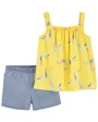 Carter's Set 2 piese Tricou si pantaloni scurti Tropical foto