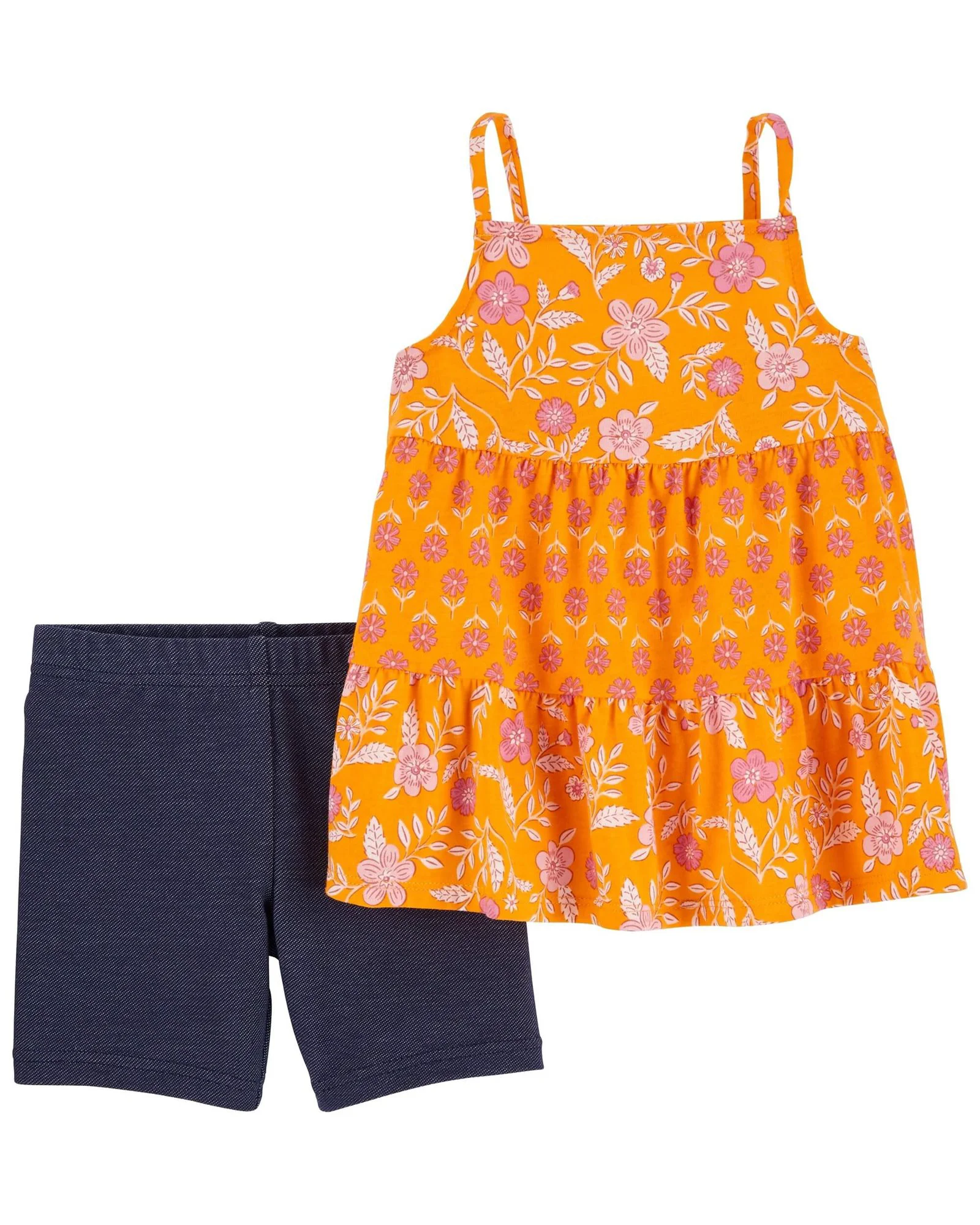 Carter's Set 2 piese Tricou si pantaloni scurti Flori foto