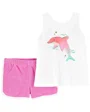 Carter's Set 2 piese Tricou si pantaloni scurti Delfin